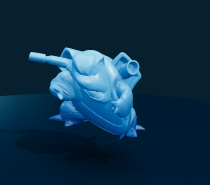 The actual squished Blastoise from the toy, to be 3D printed as the grand prize